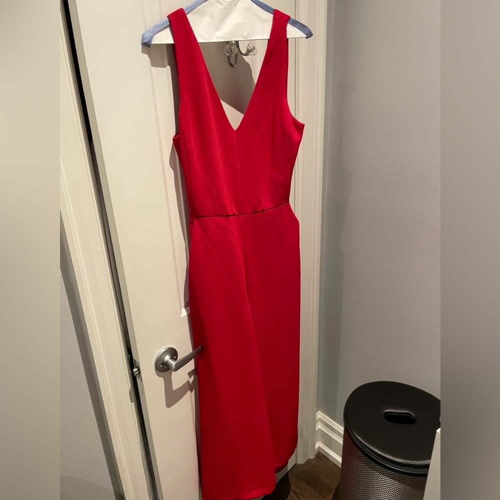 Aritzia Wide Leg Red Jumpsuit